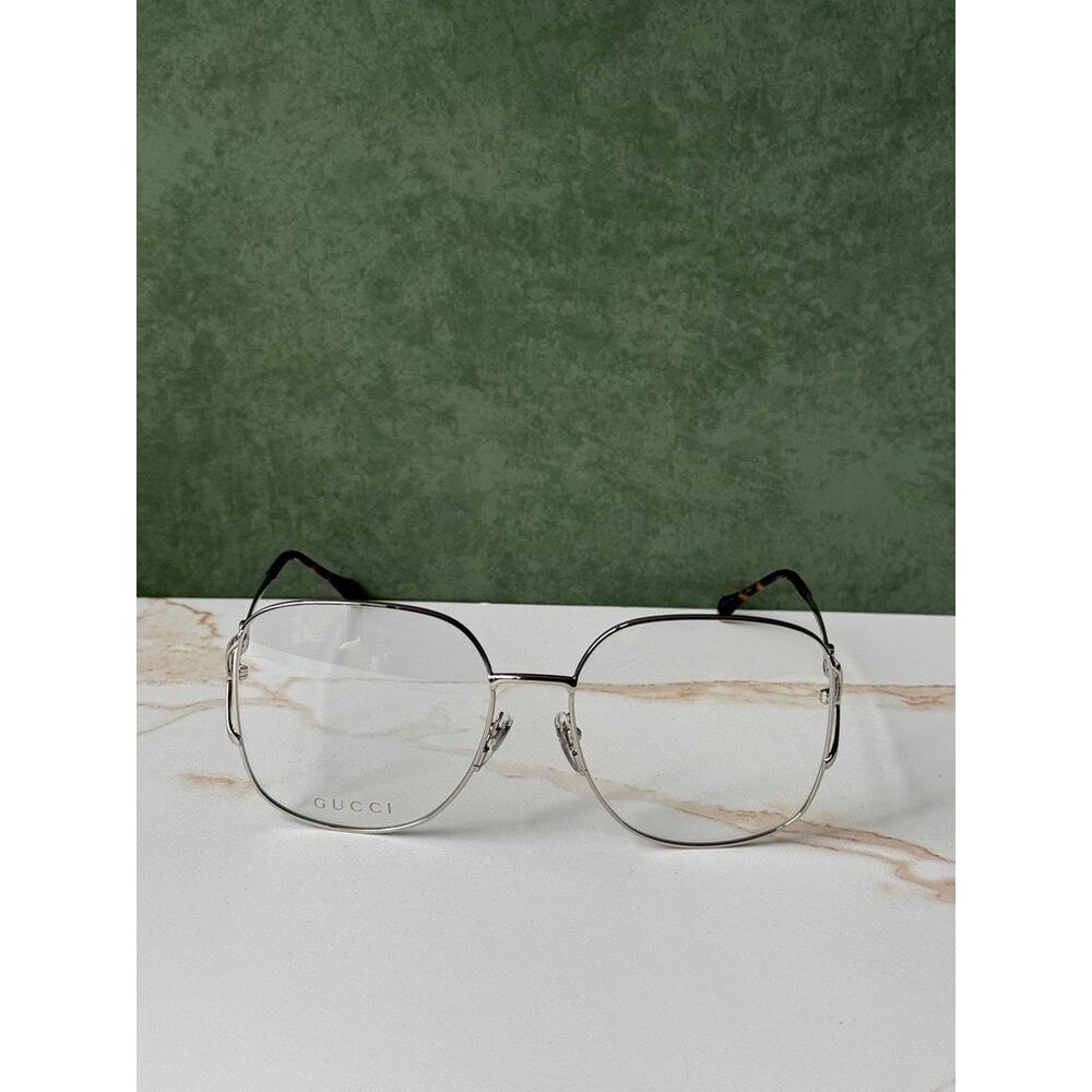NEW Gucci GG1019O Silver Horsebit Square Eyeglasses Frames - Picture 5 of 7